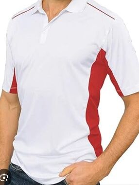 Rivers END  Mens golf shirt red/white solar shield UPF 30+ XL great for …